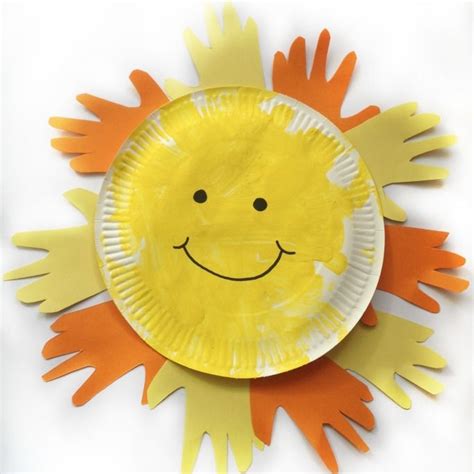 Paper Plate Sun Sun Crafts For Kids Handprint Crafts Sun Crafts