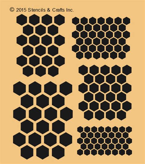 Honeycomb Hexagon Stencil 5 Different Sizes Beehive Pattern Etsy
