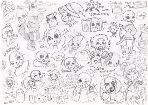 Undertale Doodles And Sketches 02 Alot Of Sans By Kirawong On Deviantart