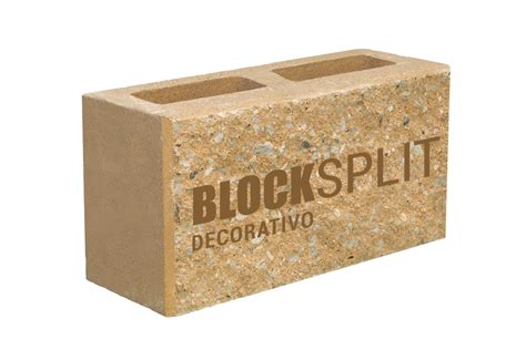 Block Split Block Cara De Piedra Block Decorativo Color Café