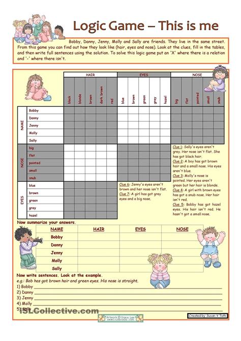 Logic Game 14th This Is Me With Key For Elementary Level