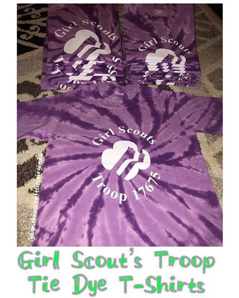 Personalized Girl Scout Troop Tie Dye T Shirts Ready For Delivery Girlscouts Tiedye