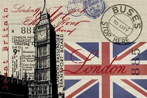 Vintage London Collage Wallpaper Happywall