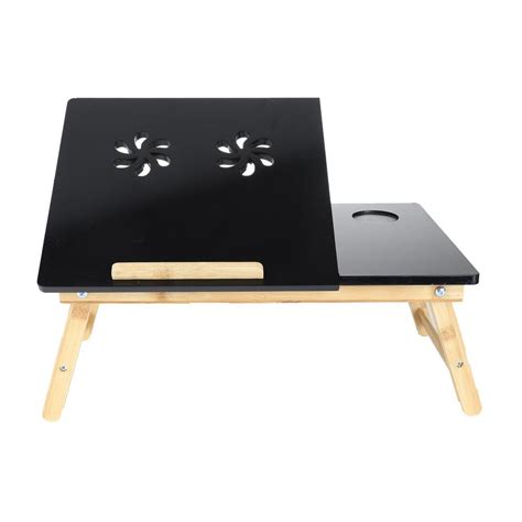 Mind Reader Bamboo Laptop Bed Tray With Drawer And Adjustable Top Legs