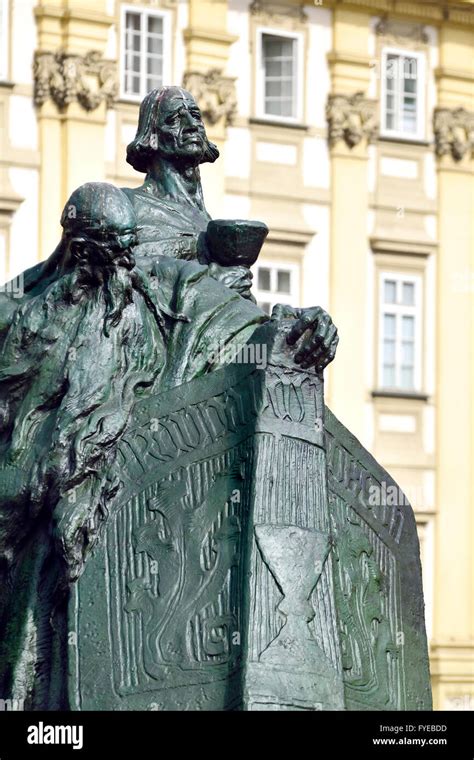 Prague Czech Republic Jan Hus Memorial 1915 Ladislav Šaloun In Old