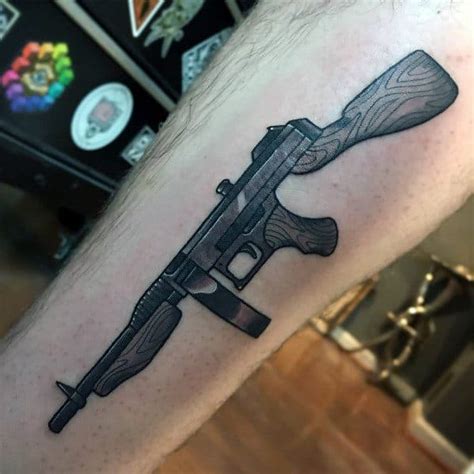 50 Tommy Gun Tattoo Ideas For Men Firearm Designs