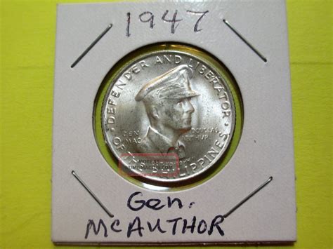 1947 General Mcauther Philippines Fifty Centavos 50c Silver Coin