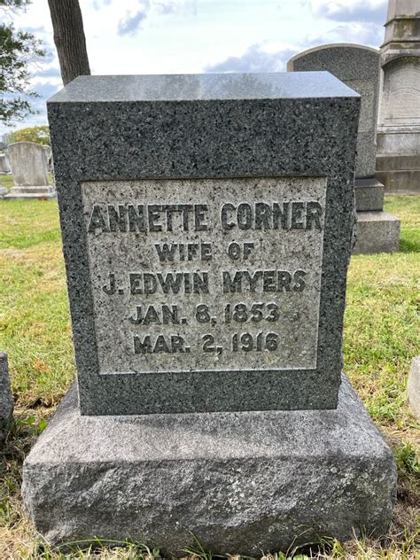 Annette Corner Myers 1853 1916 Find A Grave Memorial