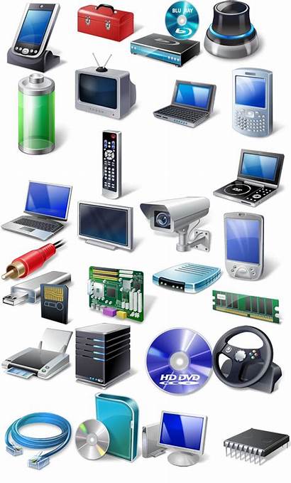 Hardware Devices Icons Land Psd Vector