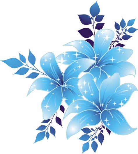 Free Download Blue Flowers Png Clipart Borders And Blue Flower Design