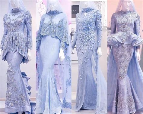 Sejarah & perkembangan gaya gaun pengantin a. Baju Pengantin Royal Blue Silver - BAJUKU