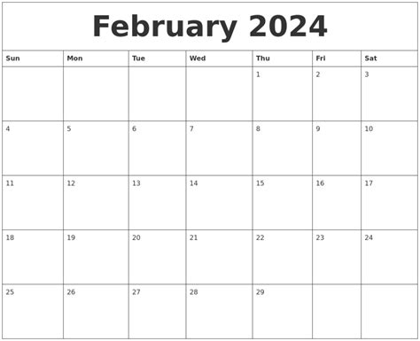 February 2024 Calendar Printable Pdf 2024 Calendar Printable