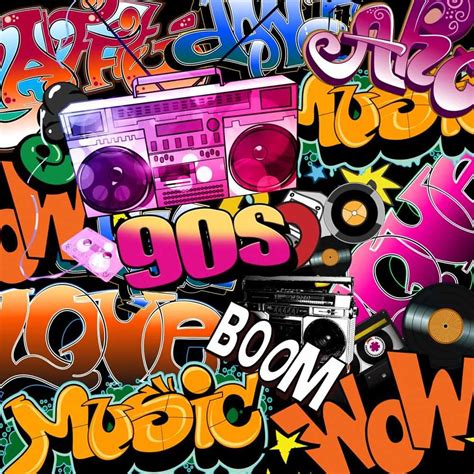 Graffiti 90s Music Wow Boom Video Photography Computer Print