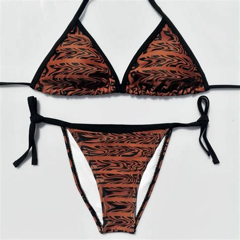2020 sexy printed bikinis set tie side swimwear bather suit swimsuit bikini brazilian thong