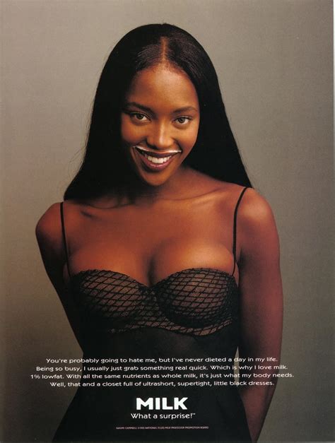 Naomi Campbell Modeled A Mustache With A Bustier For Her Got Milk