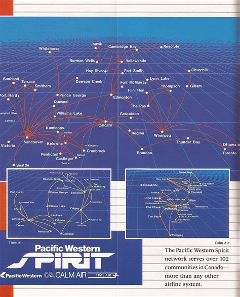 Pacific Western Airlines Route Map Including Calm Air And Flickr