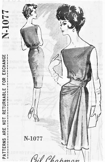 Early 1960s Stunning Ceil Chapman Evening Dress Pattern Spadea Designer 1077 Marilyn Monroe