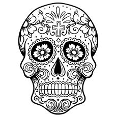 top  skull coloring pages