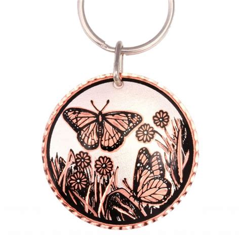 Monarch Butterfly Keychains Unique Keychains Handmade Copper Ts
