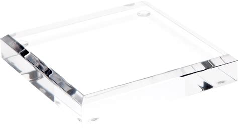 Plymor Clear Acrylic Square Beveled Display Base 4 W X 4 D X 075 H