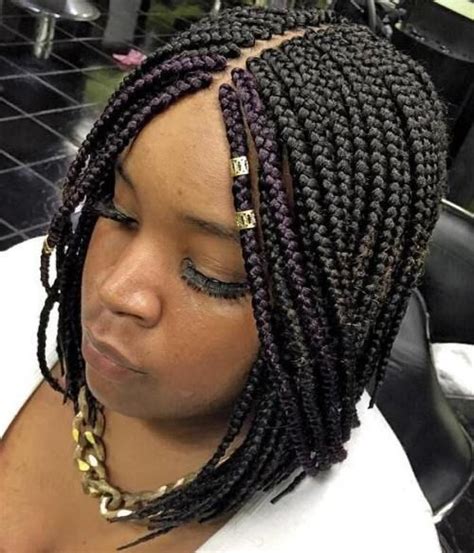 20 Ideas For Bob Braids In Ultra Chic Hairstyles Bob Braids Box Braids Styling Hair Styles