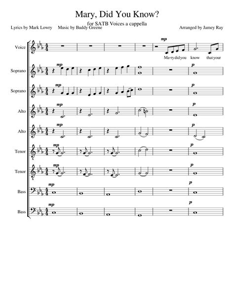 I think i wanna marry you. Mary Did You Know Sheet music for Piano | Download free in ...