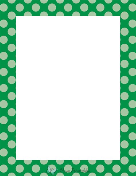 Printable Green Polka Dot Page Border