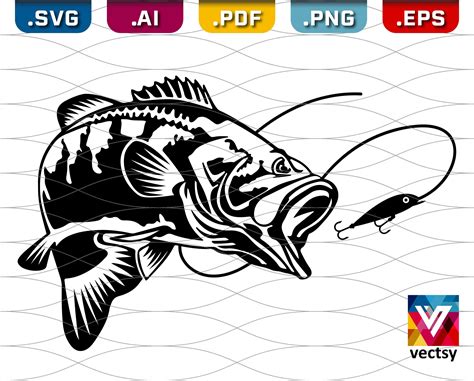 Bass Fishing SVG Fish Download Lure Clipart Sportfishing Etsy Fishing Svg Bass Fishing
