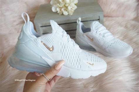 Chaussures Swarovski Bling Nike Air Max 270 En Cristaux Swarovski En Or