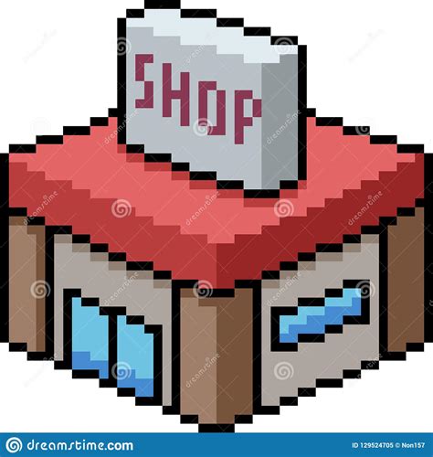 Vector Pixel Art Small Shop Stock Vector Illustration Of Square