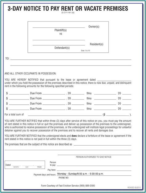 Texas rental agreement forms and landlord resources. 3 Day Notice To Pay Or Vacate Form Texas - Form : Resume ...
