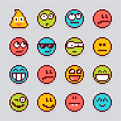 Pixel Emoji Vector Stickers 692251 Vector Art At Vecteezy