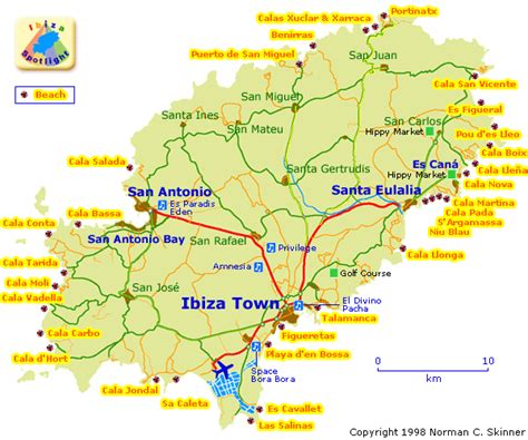 Ibiza Beach Tourist Map Ibiza Mappery