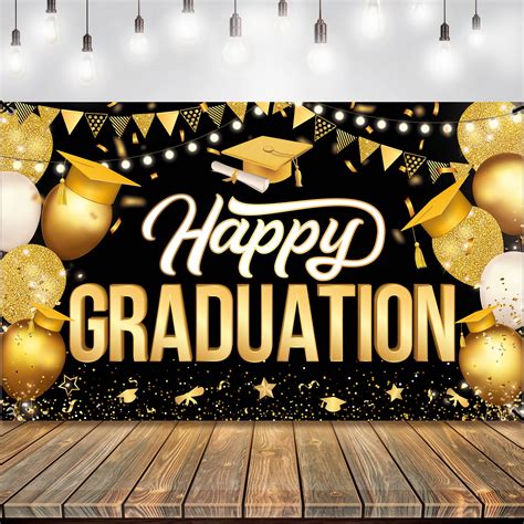 Buy Katchon Happy Graduation Banner Black And Gold Xtralarge 72x44