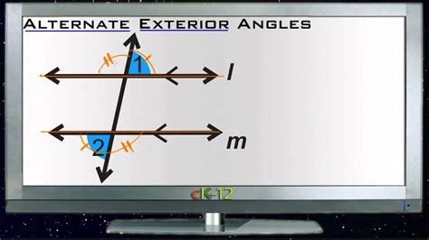 Alternate Exterior Angles Lesson Basic Geometry Concepts Youtube