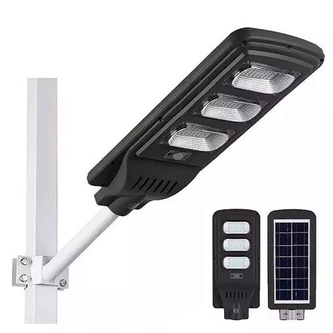 luminária pública de poste solar 60w led com sensor e controle sustenta led