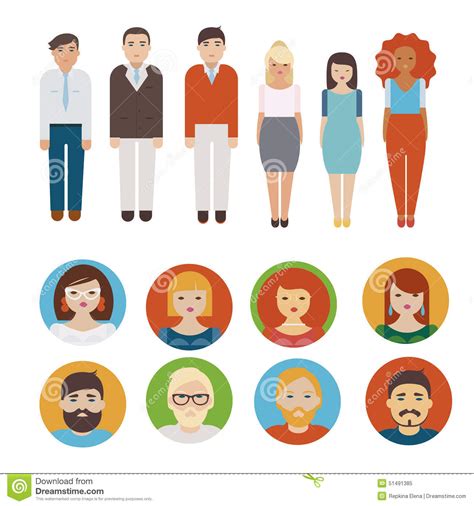 People Icons Set Stock Vector Image Of Networking Collar