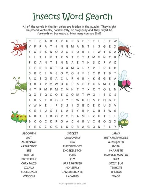 Free Printable Word Search Puzzles For Elementary Students Printable