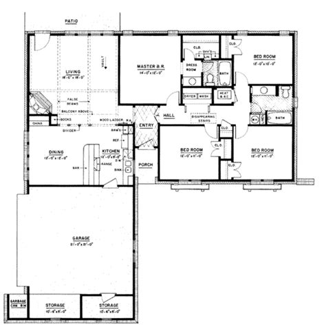 Ranch Style House Plan 4 Beds 2 Baths 1500 Sqft Plan 36 372