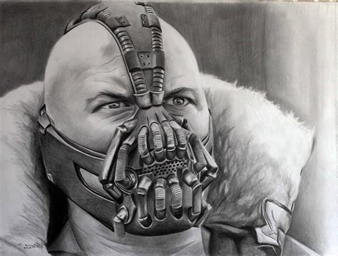 Original Bane Drawing The Dark Knight Batman Tom Hardy Fan Art Graphite