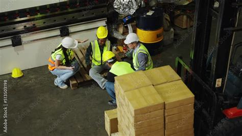 Warehouse Worker Getting An Accident In The Factory Female Warehouse