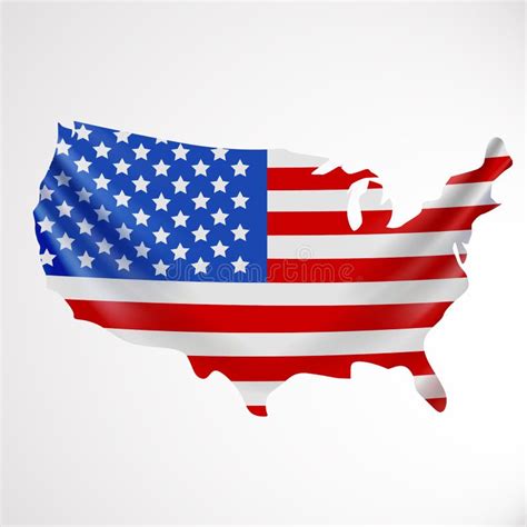 Usa Flag In Form Of Map United States Of America National Flag