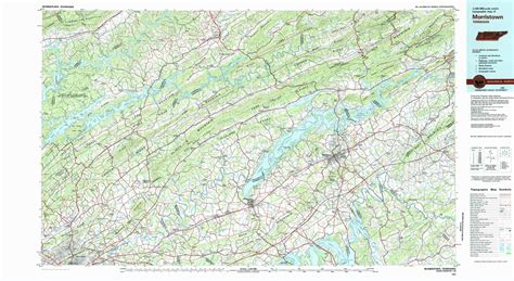 Morristown topographical map 1:100,000, Tennessee, USA