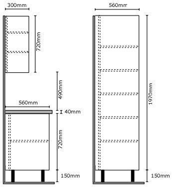 Typically, standard base cabinets measure 34 1/2 h and 36 h from the floor to the top of the countertop when a countertop is installed. Fitted Kitchens Direct - An Independent Kitchen Supplier ...