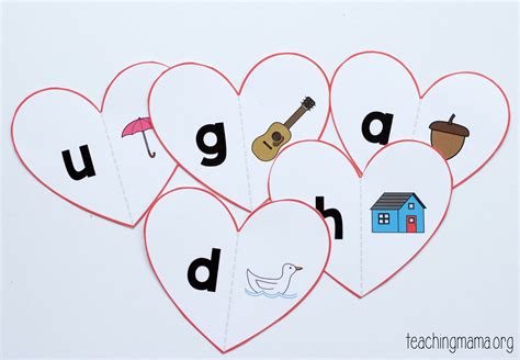 Valentine Beginning Sounds Match in 2021 | Alphabet activities, Beginning sounds, Alphabet 