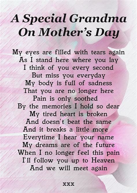 A Special Grandma On Mother S Day Memorial Graveside Poem Keepsake Card SexiezPicz Web Porn