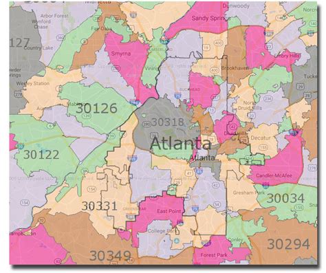 Zip Code Map Atlanta Metro Map