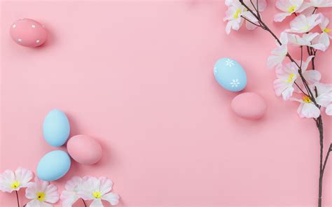 Download Wallpapers Pink Background With Easter Eggs Spring Easter