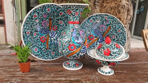 4 Piece Turkish Handmade Ceramic Set 12 Height Etsy
