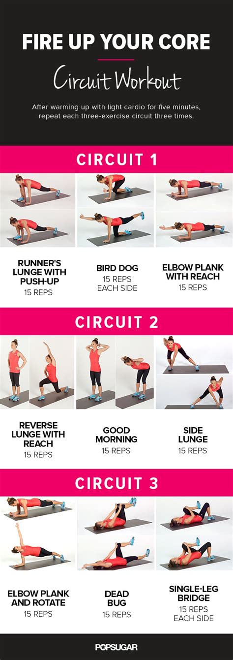 Printable Core Workout Popsugar Fitness